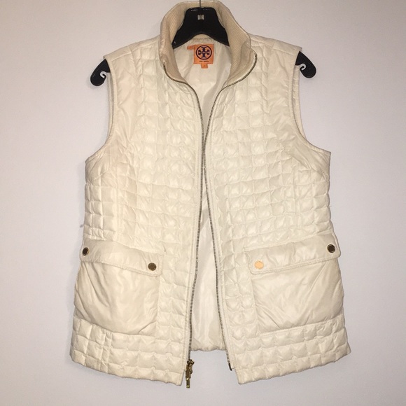 Tory Burch Jackets & Blazers - Tory Burch White Quilt Vest | size small